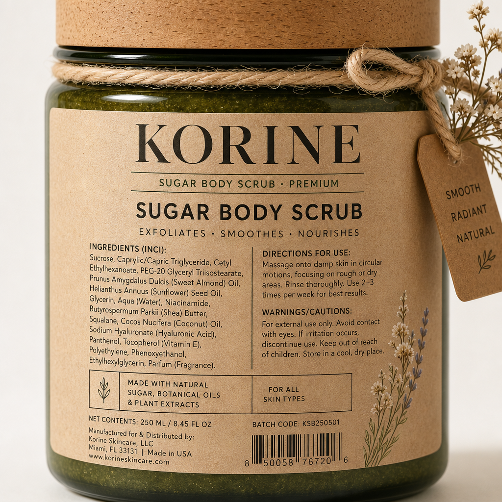 Sugar Body Scrub - Label detail view