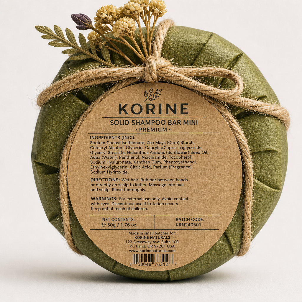 Solid Shampoo Bar Mini - Label detail view