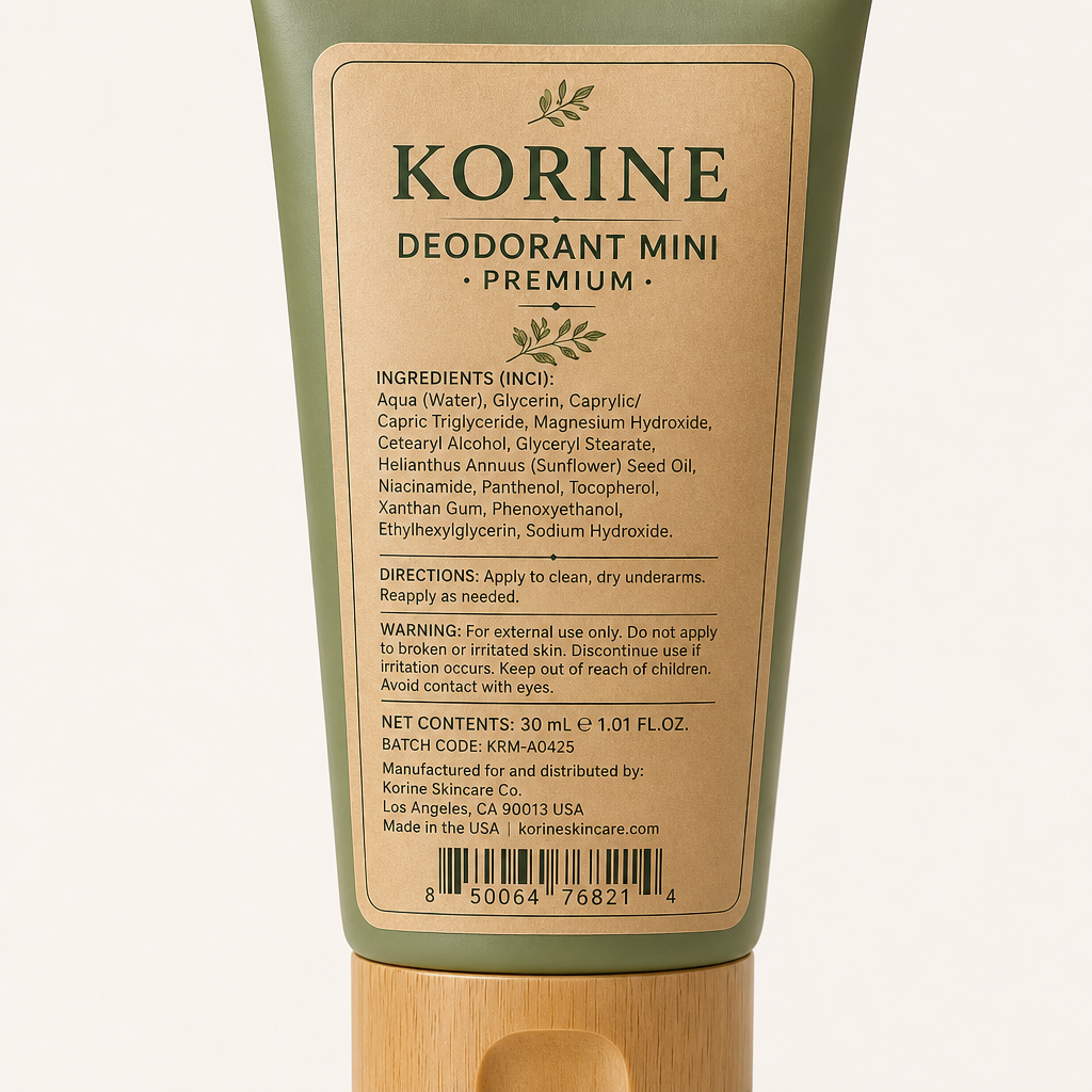 Deodorant Mini - Label detail view