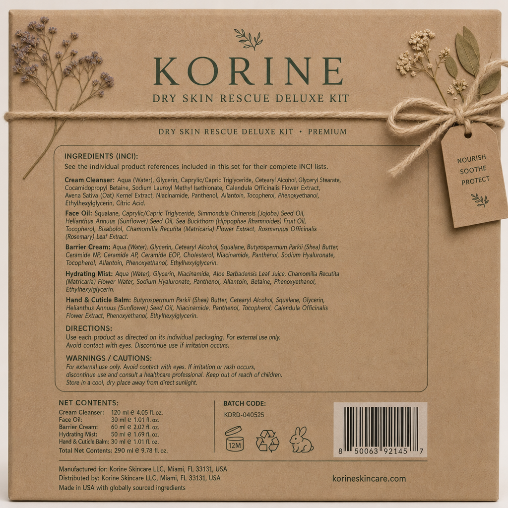 Dry Skin Rescue Deluxe Kit - Label detail view