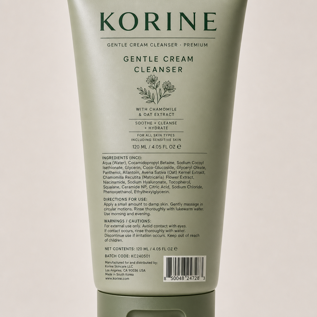 Gentle Cream Cleanser - Label detail view